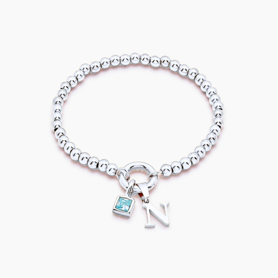 Initial Bracelet with Birthstone