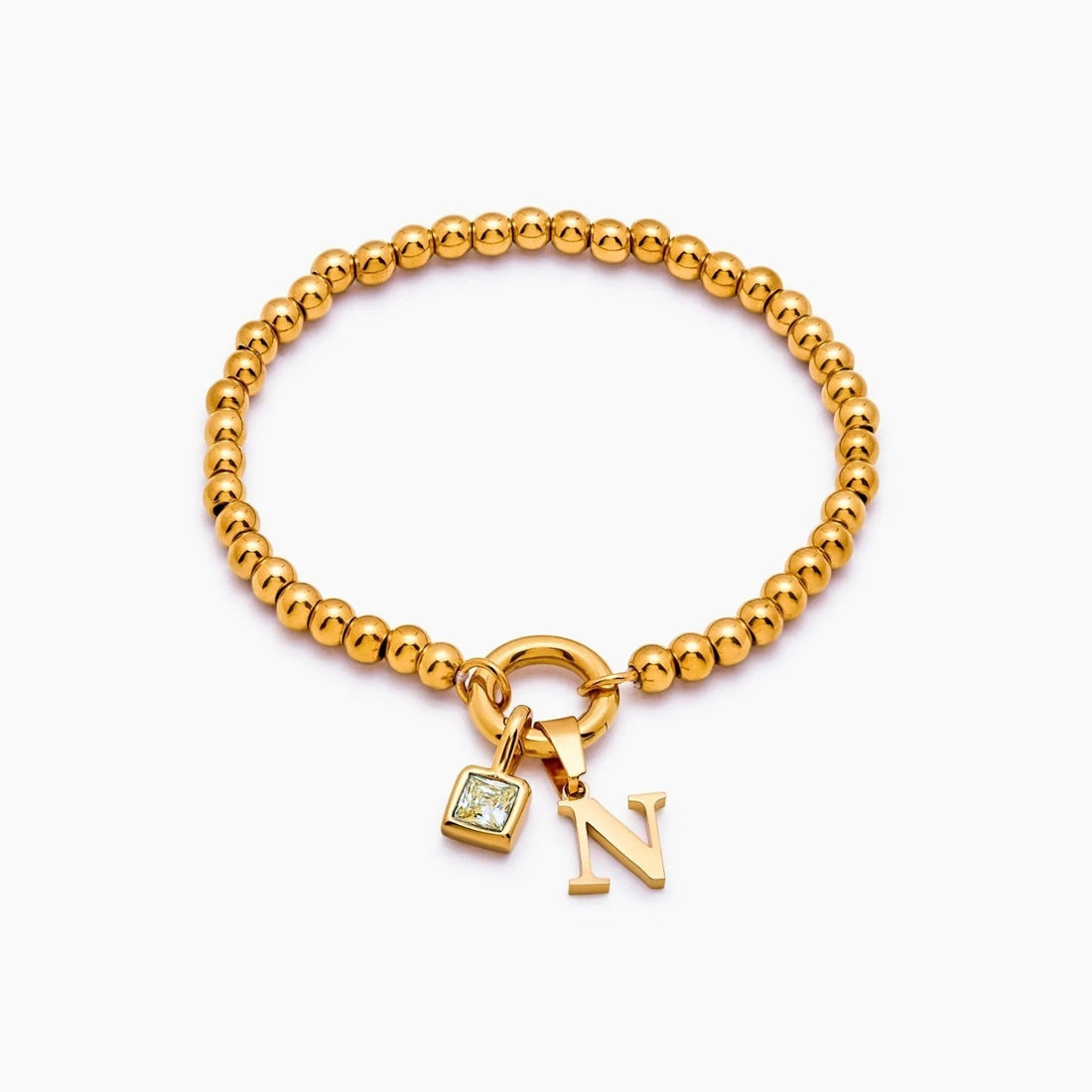 Initial Bracelet with Birthstone