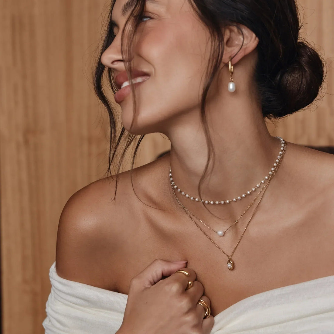 Luna Drop Pearl Necklace