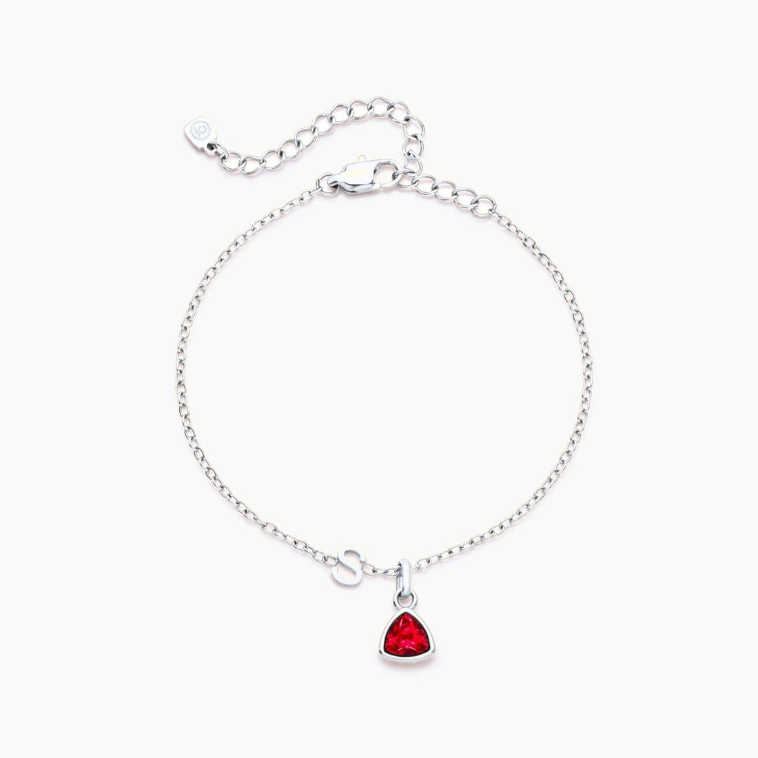 Charm Bracelet with Initial and Birthstone