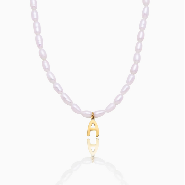 Pearl Necklace with Initial