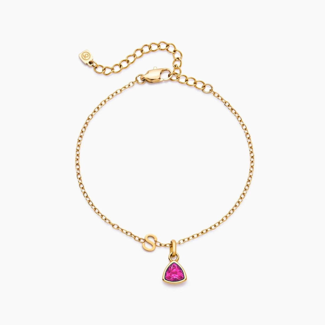 Charm Bracelet with Initial and Birthstone