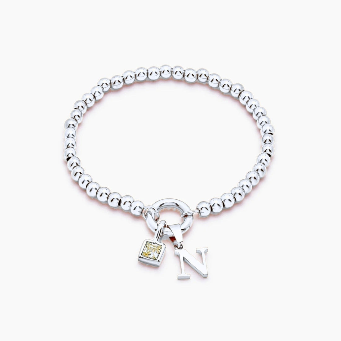 Initial Bracelet with Birthstone