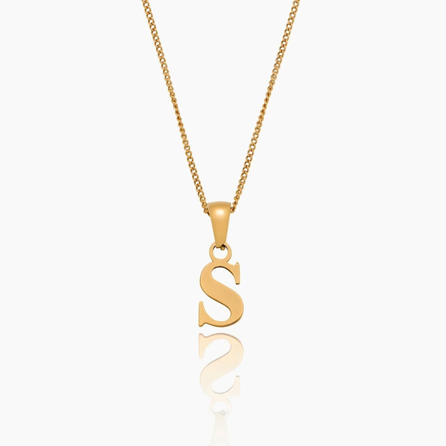 Charm Necklace with Gold Initial