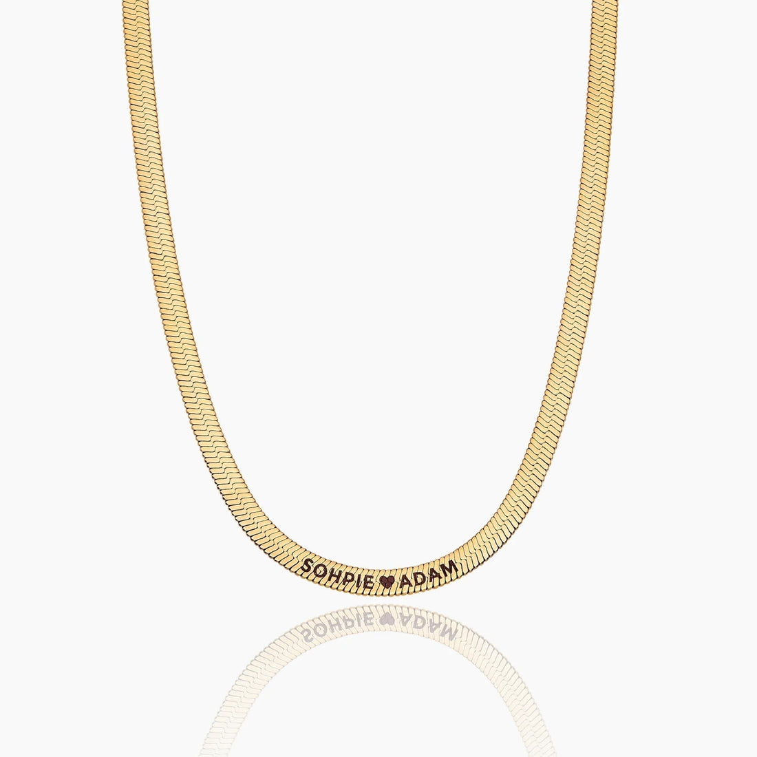 Engraved Herringbone Necklace