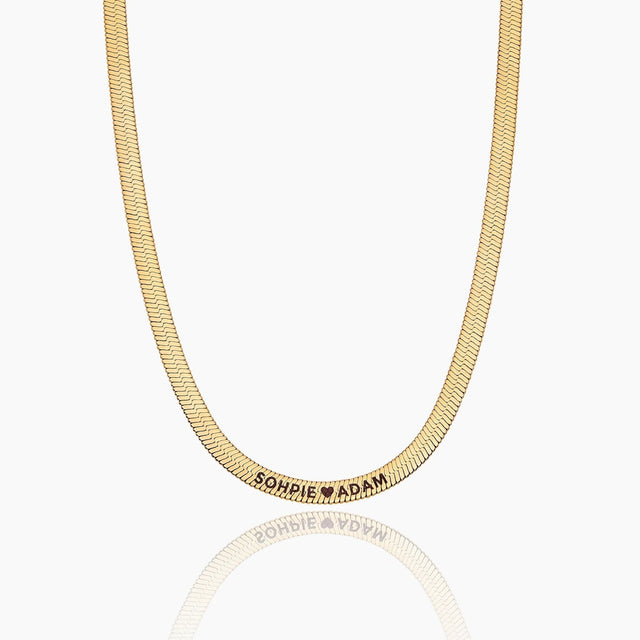 Engraved Herringbone Necklace