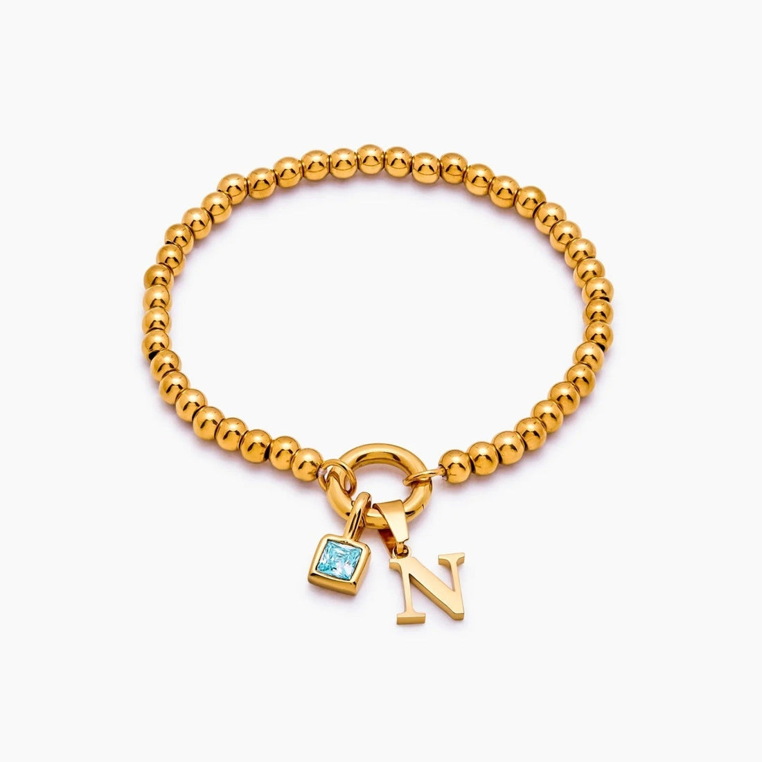 Initial Bracelet with Birthstone