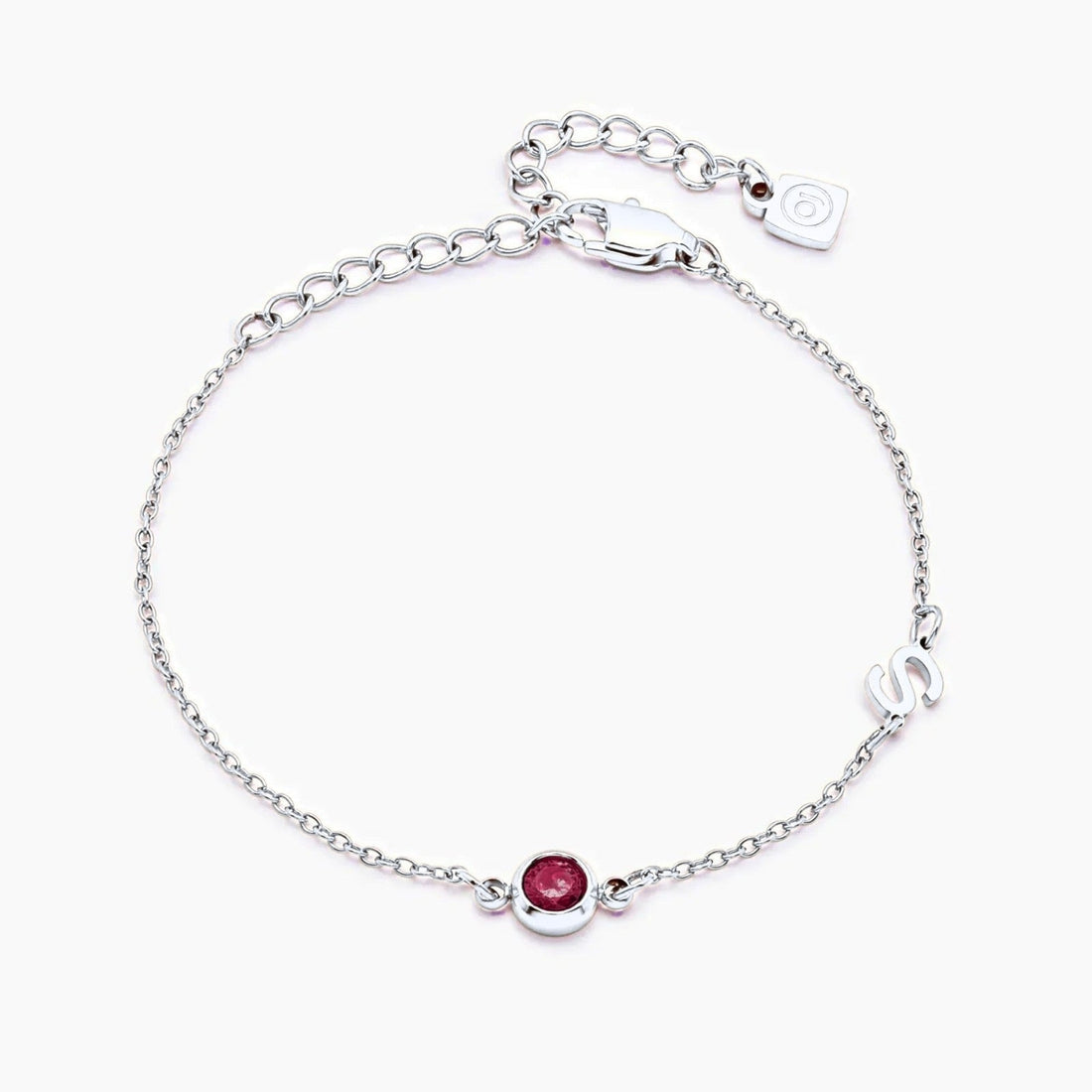 Bracelet with Initial and Birthstone