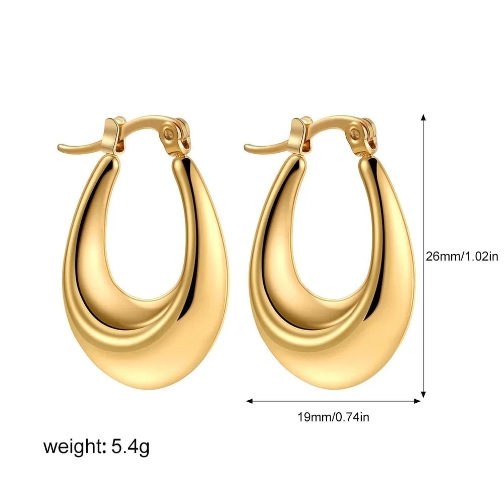 Sculptural Oval Hoops