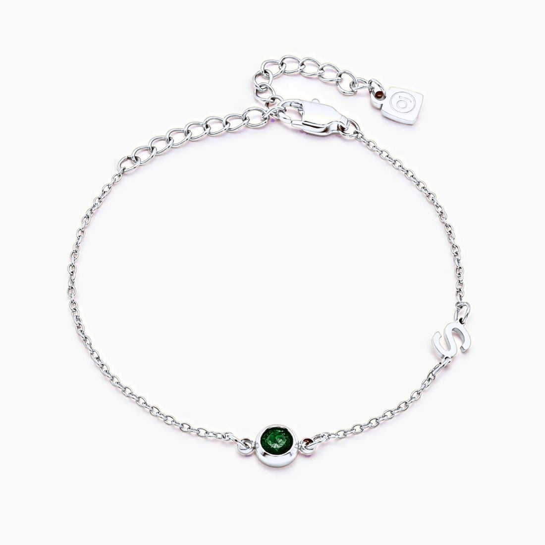 Bracelet with Initial and Birthstone