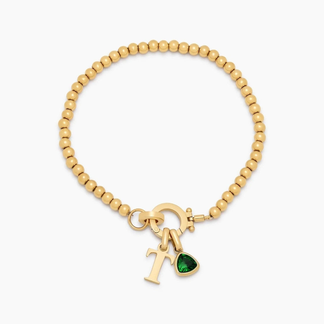 Charm Bracelet with Birthstone and Initial