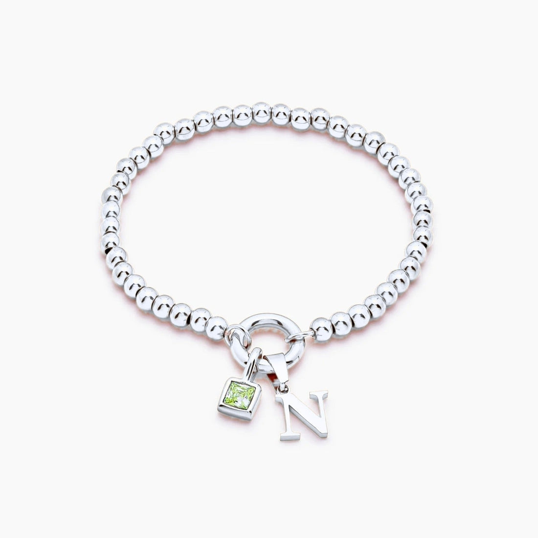 Initial Bracelet with Birthstone