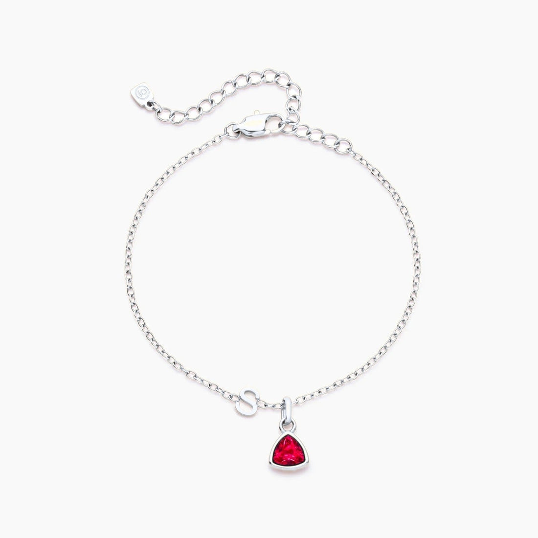 Charm Bracelet with Initial and Birthstone