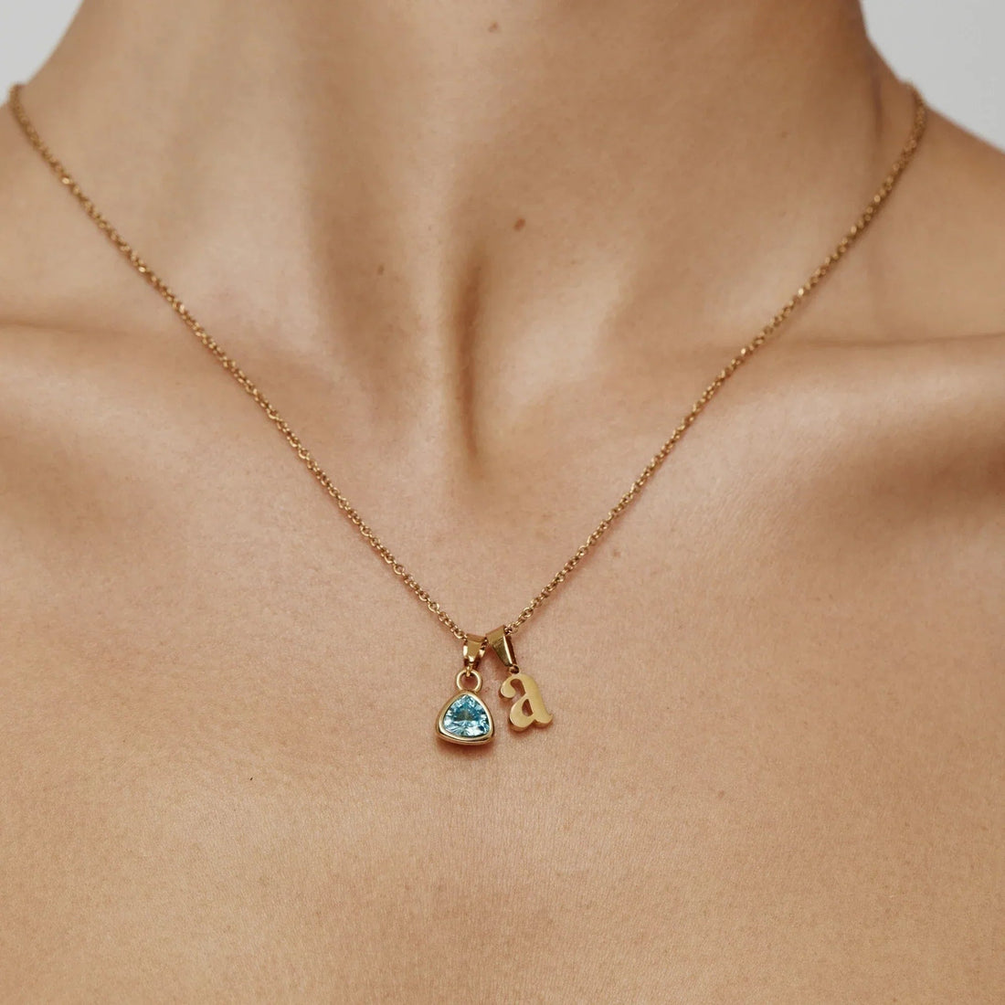 By Heart Initial and Birthstone Necklace