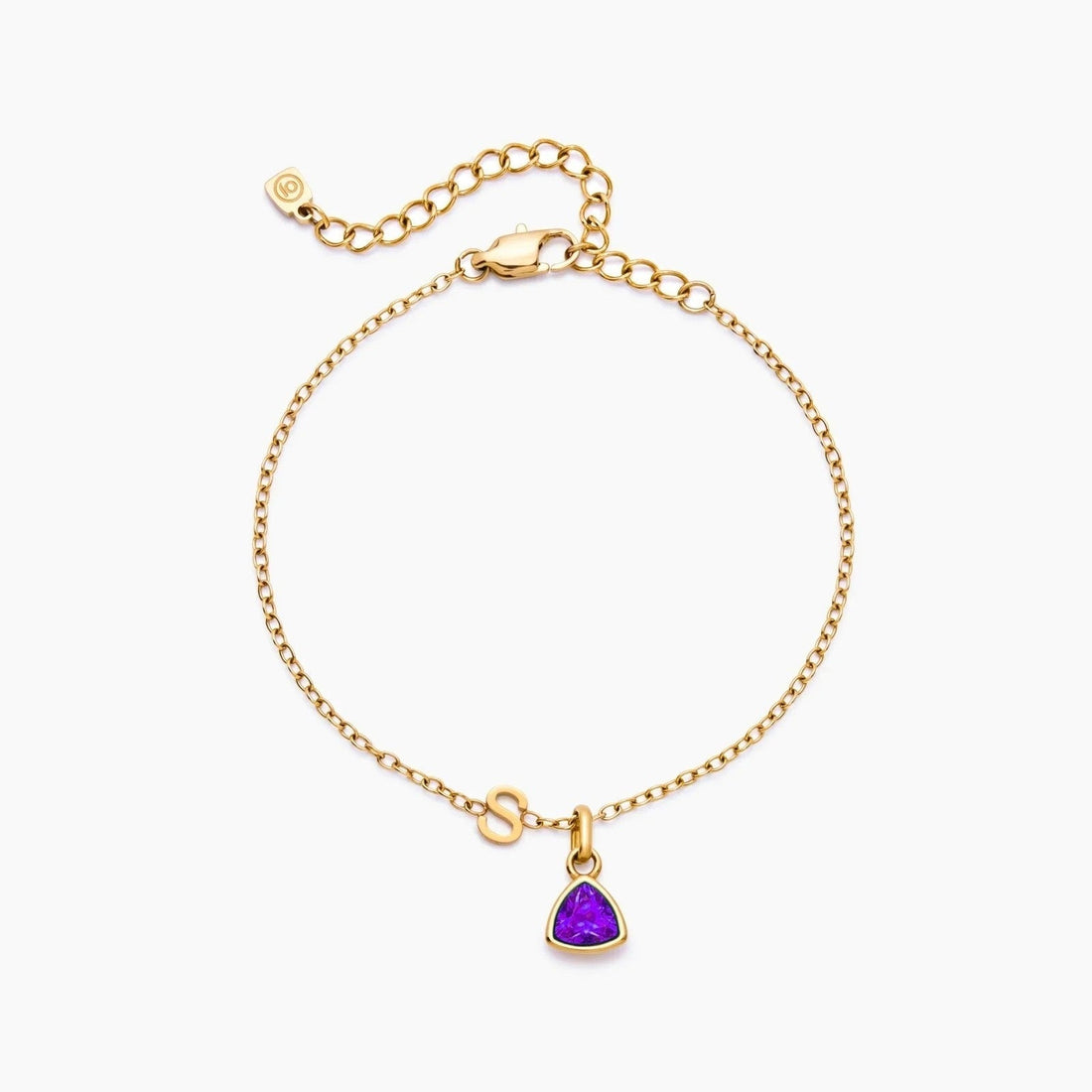 Charm Bracelet with Initial and Birthstone