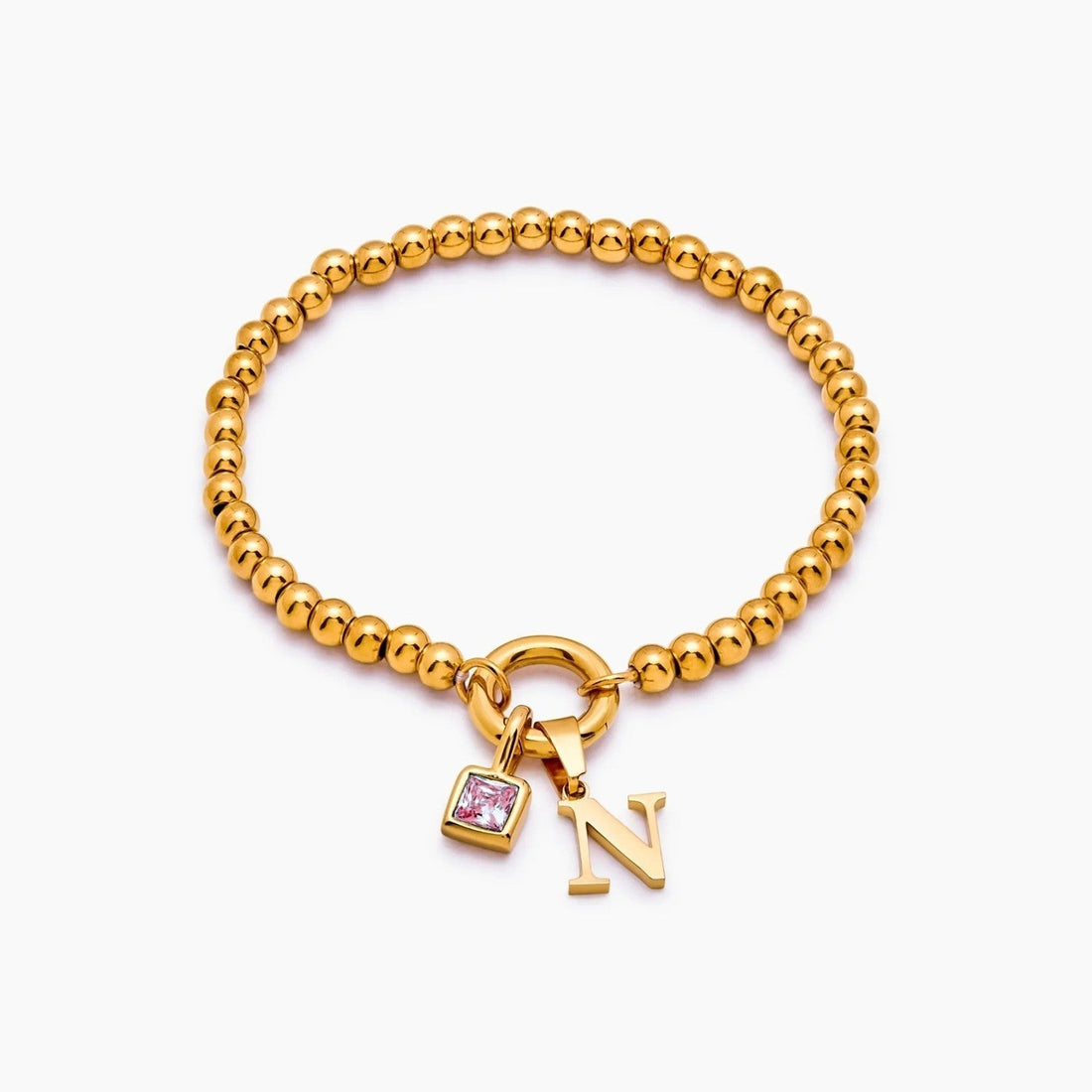 Initial Bracelet with Birthstone