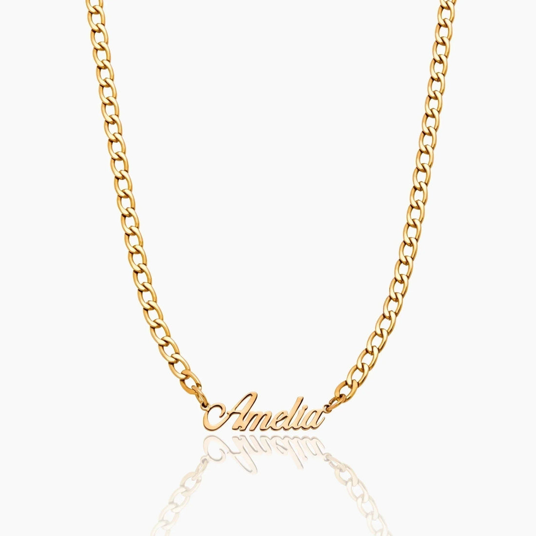 Bold Groumet Chain Name Necklace