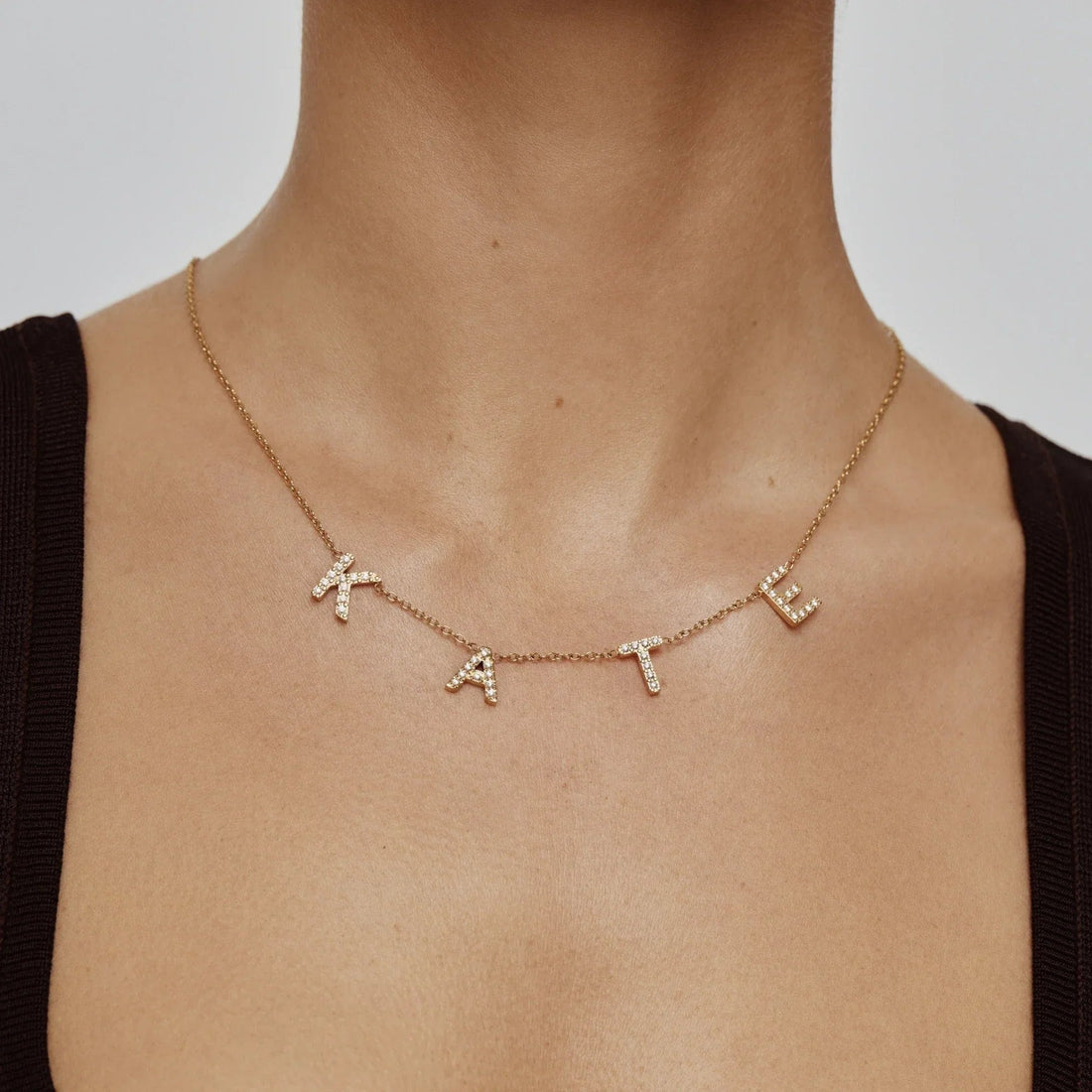 Personalized Name Necklace with Pavé