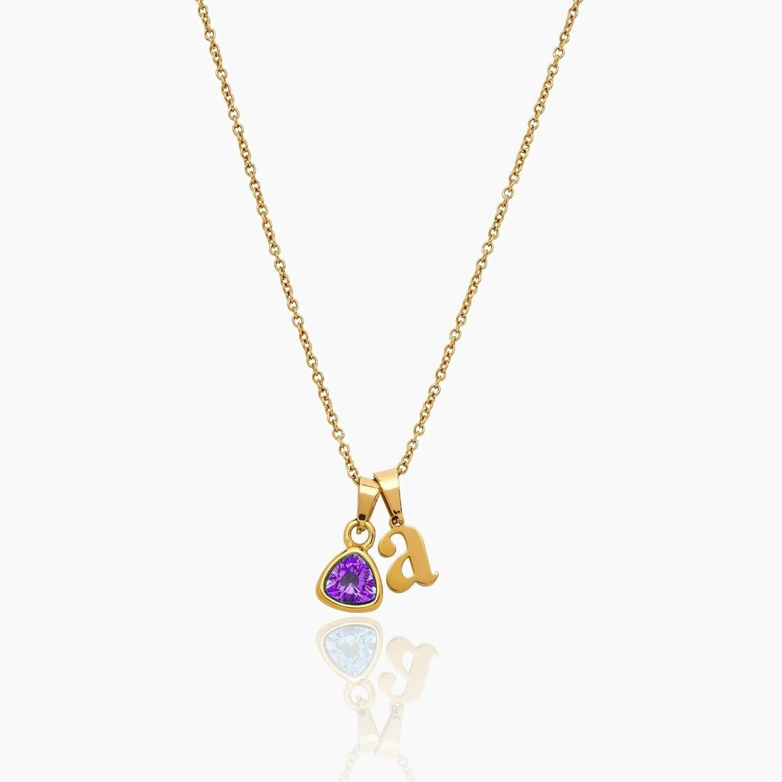 By Heart Initial and Birthstone Necklace