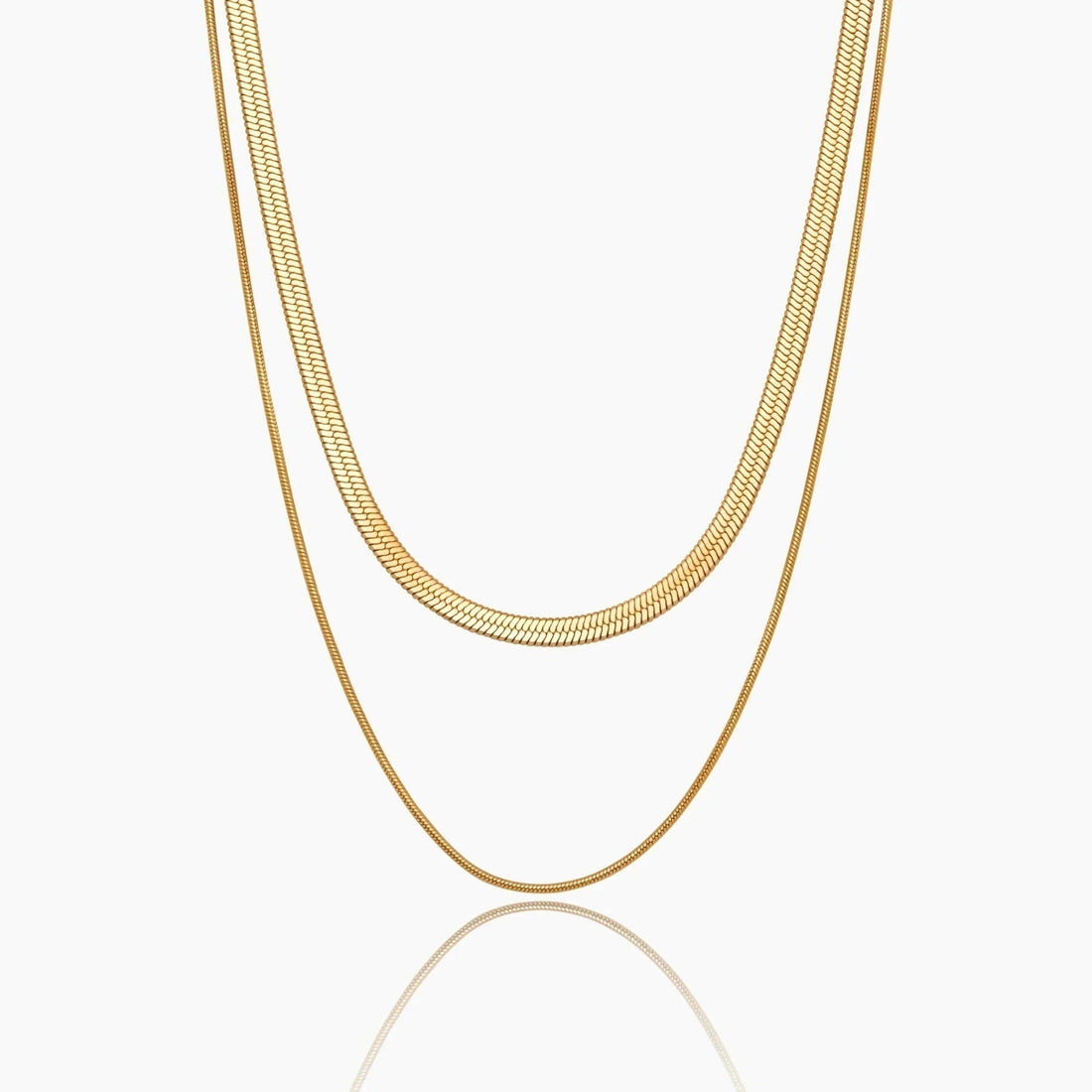 Layered Double Snake Chain Necklace