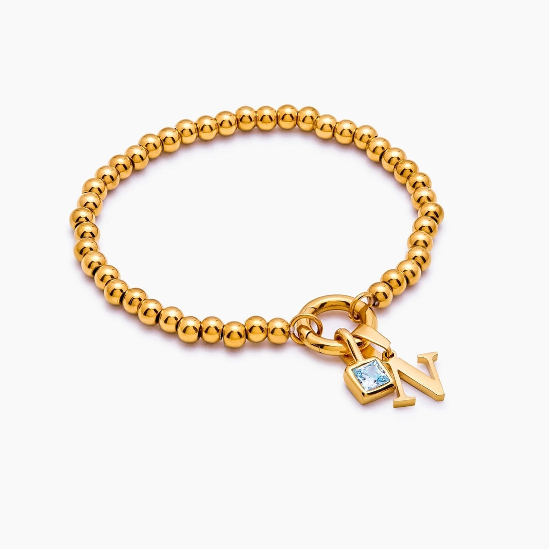 Initial Bracelet with Birthstone