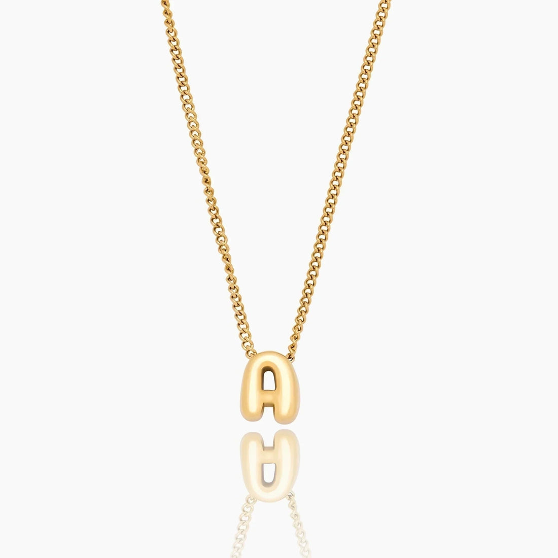Necklace with Bubble Initial Charm