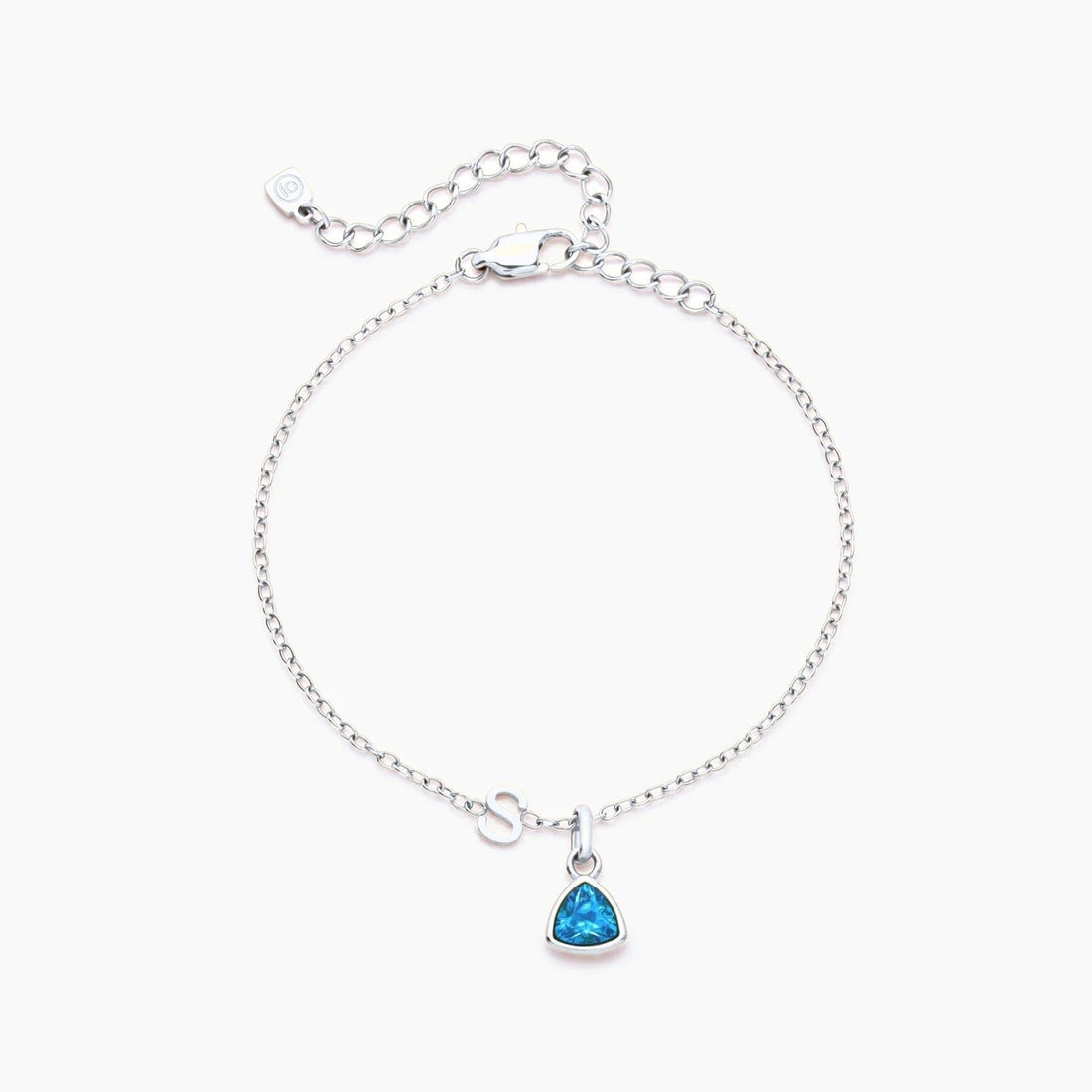 Charm Bracelet with Initial and Birthstone
