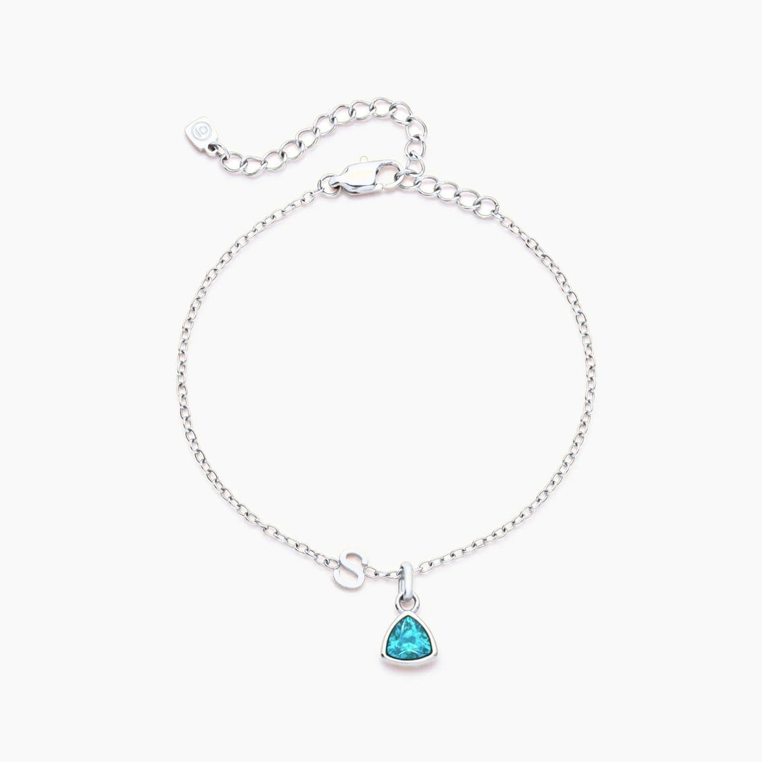 Charm Bracelet with Initial and Birthstone