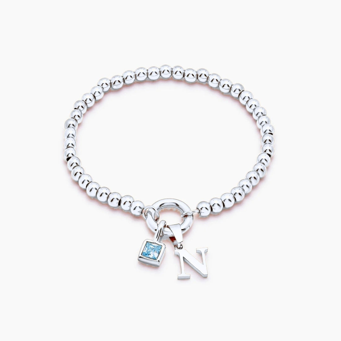 Initial Bracelet with Birthstone
