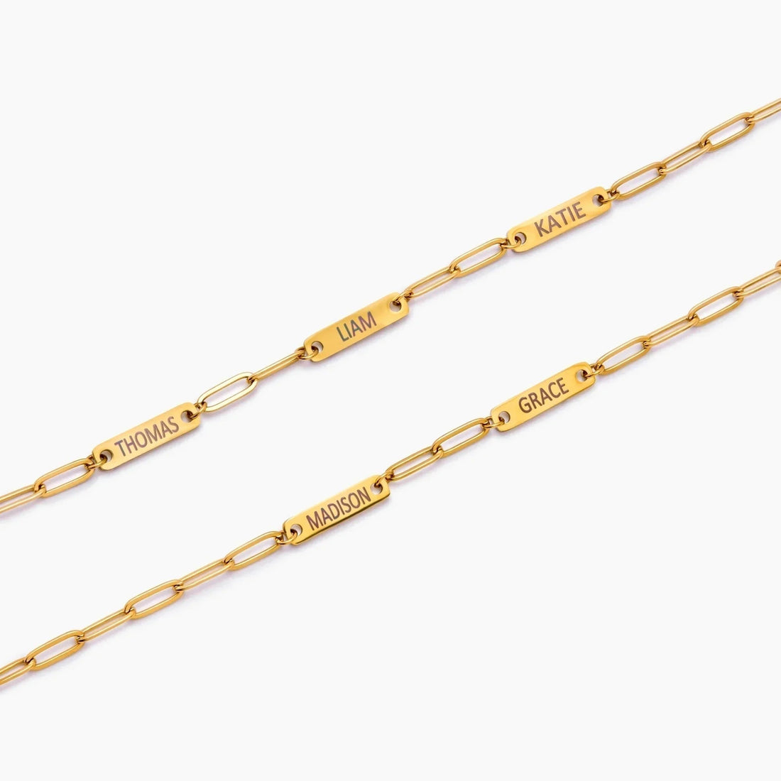 Paperclip Bracelet with Multiple Names