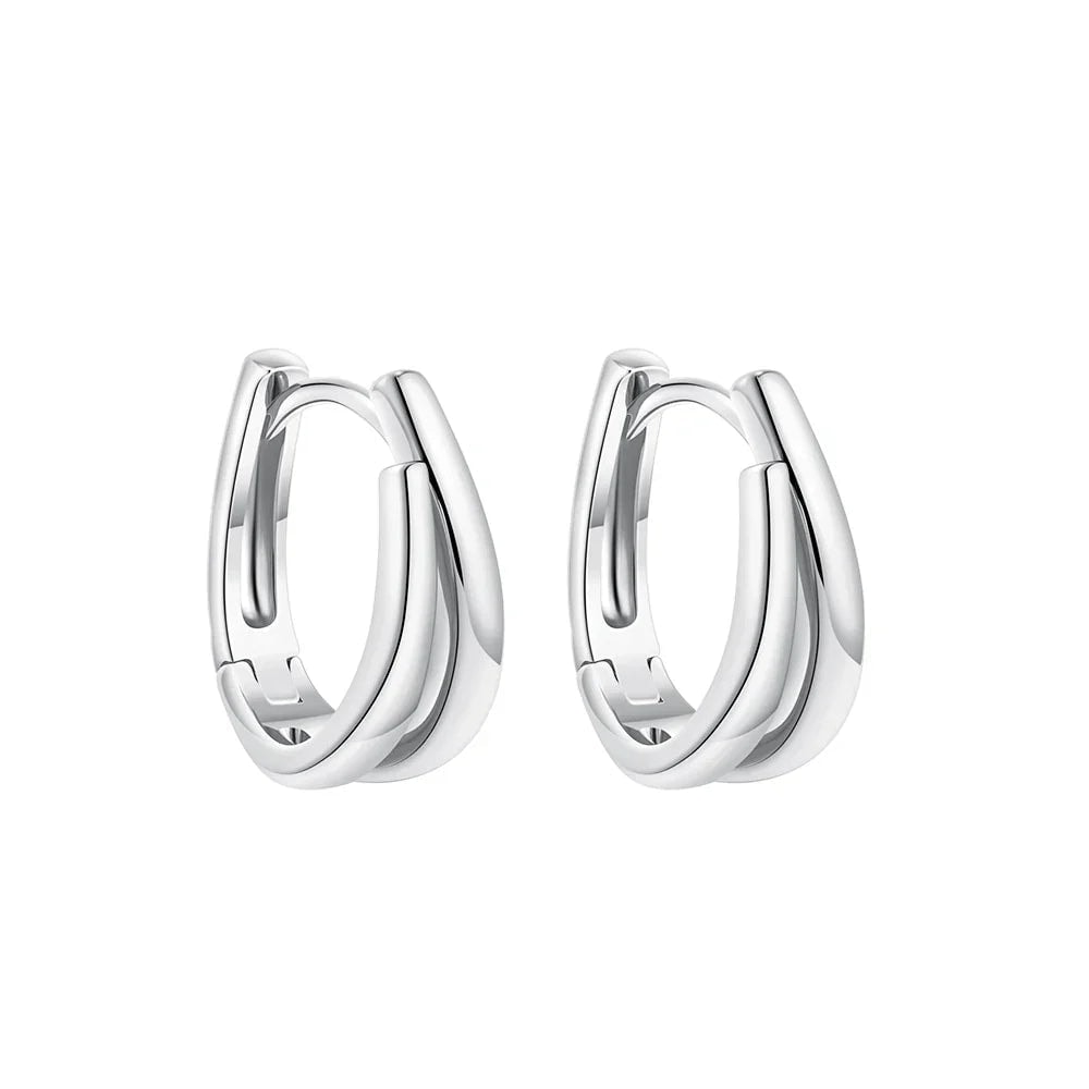 Two-Tone Double Huggie Earrings