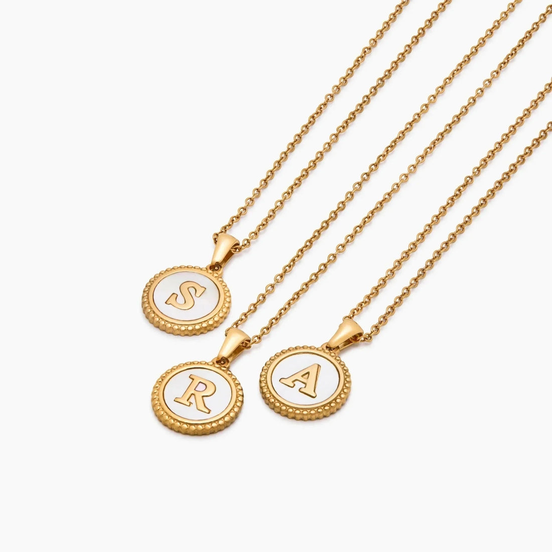 Necklace with Mother-of-Pearl Initial Pendant